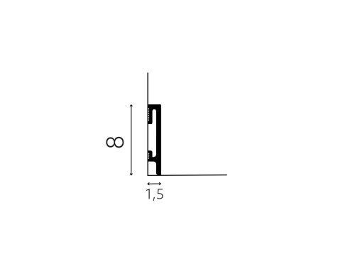 Przekrój listwy przypodłogowej Durofit PF081