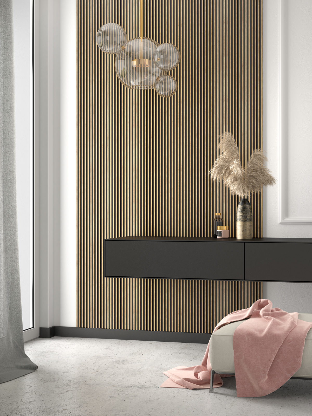 Lamela ścienna Mardom Decor L0105 i listwa przypodłogowa Mardom Decor D359B  